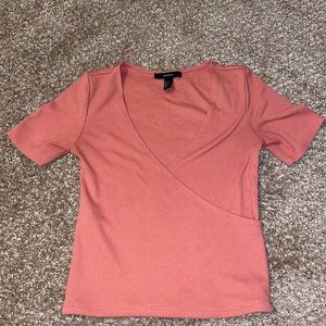 Burnt orange wrap top!